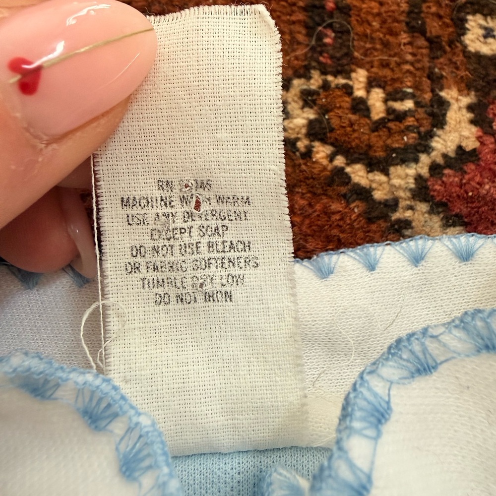 VTG Baby Boy 70s 80s Teddy Bears Blue Footless Sleeper Size 3 months - Picture 3 of 4